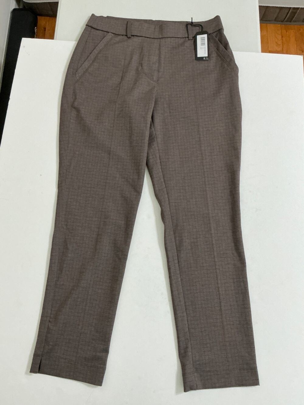 Tribal Every Body Ponte Pull On Ankle Pant Women's M Latte Brown Pockets NWT